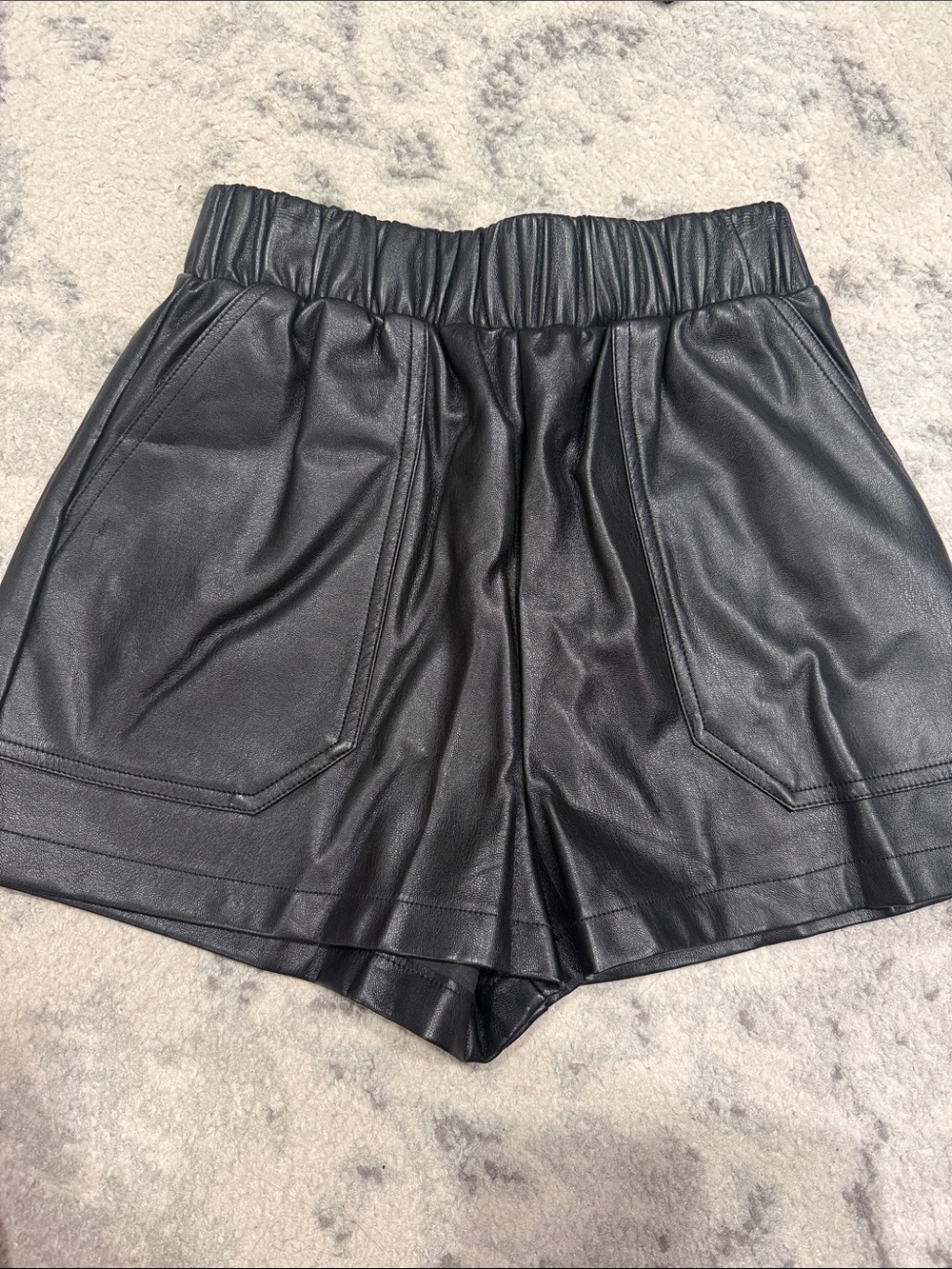 BB Dakota by Steve Madden Black High-Waist Faux Leather Shorts